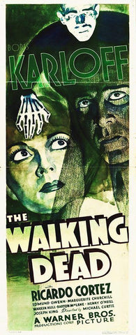 Walking Dead Insert, 1936 White Modern Wood Framed Art Print with Double Matting by Hollywood Photo Archive