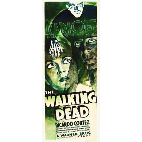 Walking Dead Insert, 1936 White Modern Wood Framed Art Print by Hollywood Photo Archive