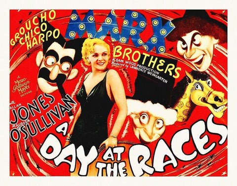 Marx Brothers - A Day at the Races 01 Black Ornate Wood Framed Art Print with Double Matting by Hollywood Photo Archive