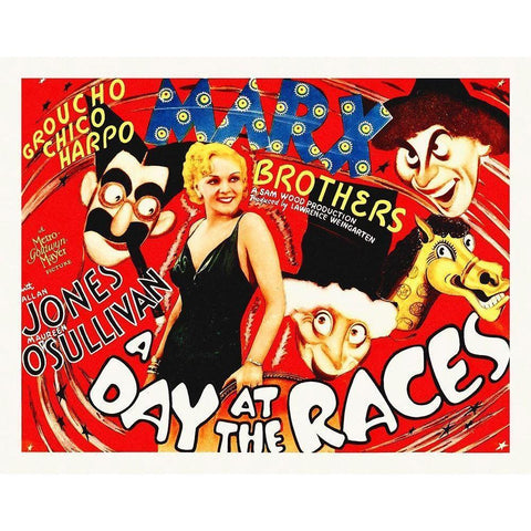 Marx Brothers - A Day at the Races 01 Gold Ornate Wood Framed Art Print with Double Matting by Hollywood Photo Archive