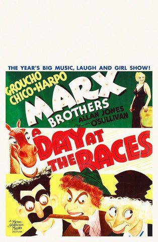 Marx Brothers - A Day at the Races 02 Black Ornate Wood Framed Art Print with Double Matting by Hollywood Photo Archive