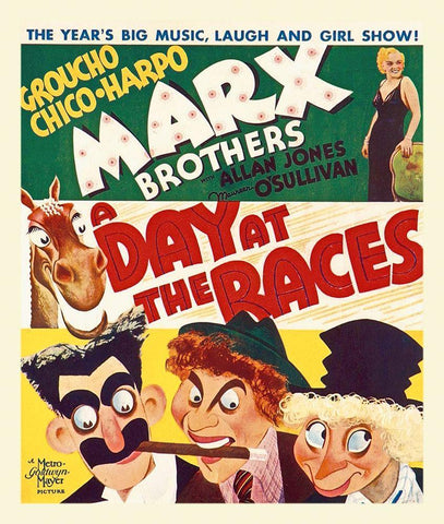 Marx Brothers - A Day at the Races 03 White Modern Wood Framed Art Print with Double Matting by Hollywood Photo Archive