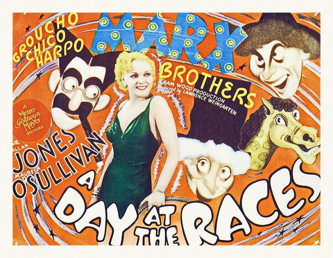 Marx Brothers - A Day at the Races 04 White Modern Wood Framed Art Print with Double Matting by Hollywood Photo Archive