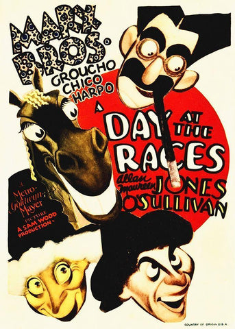 Marx Brothers - A Day at the Races 06 Black Ornate Wood Framed Art Print with Double Matting by Hollywood Photo Archive