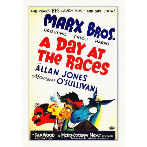 Marx Brothers - A Day at the Races 07 Gold Ornate Wood Framed Art Print with Double Matting by Hollywood Photo Archive