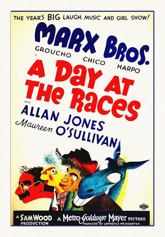 Marx Brothers - A Day at the Races 07 Black Ornate Wood Framed Art Print with Double Matting by Hollywood Photo Archive