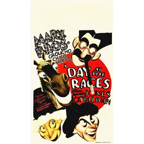 Marx Brothers - A Day at the Races 08 White Modern Wood Framed Art Print by Hollywood Photo Archive