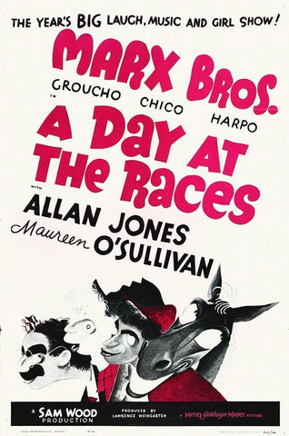 Marx Brothers - A Day at the Races 09 White Modern Wood Framed Art Print with Double Matting by Hollywood Photo Archive