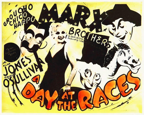 Marx Brothers - A Day at the Races 10 Black Ornate Wood Framed Art Print with Double Matting by Hollywood Photo Archive