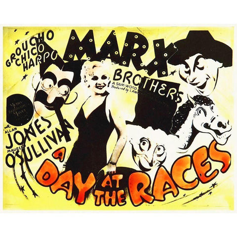 Marx Brothers - A Day at the Races 10 Black Modern Wood Framed Art Print with Double Matting by Hollywood Photo Archive