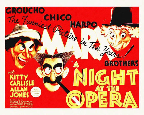 Marx Brothers - A Night at the Opera 01 Black Ornate Wood Framed Art Print with Double Matting by Hollywood Photo Archive