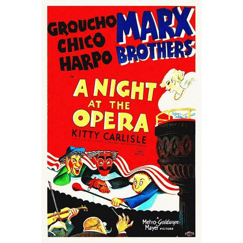 Marx Brothers - A Night at the Opera 02 Gold Ornate Wood Framed Art Print with Double Matting by Hollywood Photo Archive