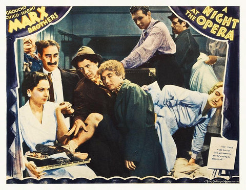 Marx Brothers - A Night at the Opera 03 Black Ornate Wood Framed Art Print with Double Matting by Hollywood Photo Archive