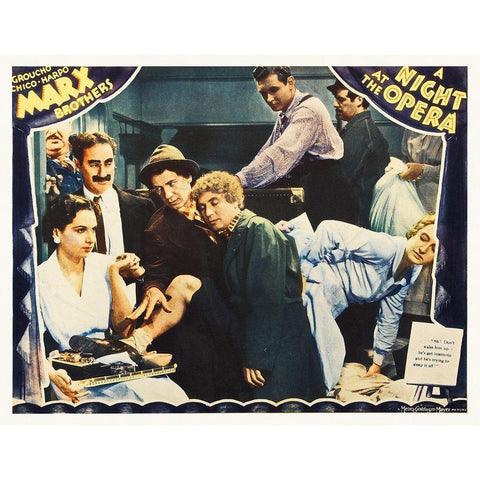 Marx Brothers - A Night at the Opera 03 Gold Ornate Wood Framed Art Print with Double Matting by Hollywood Photo Archive