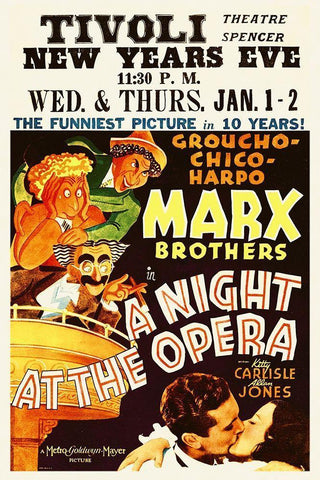 Marx Brothers - A Night at the Opera 04 White Modern Wood Framed Art Print with Double Matting by Hollywood Photo Archive