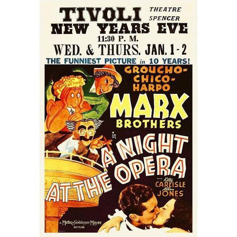 Marx Brothers - A Night at the Opera 04 Gold Ornate Wood Framed Art Print with Double Matting by Hollywood Photo Archive