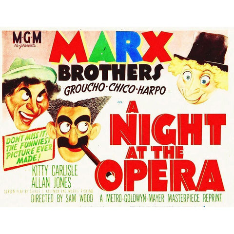 Marx Brothers - A Night at the Opera 05 Gold Ornate Wood Framed Art Print with Double Matting by Hollywood Photo Archive