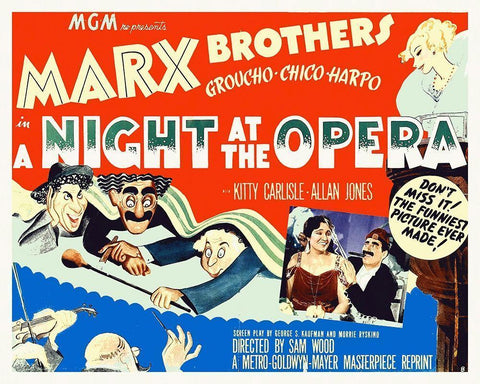 Marx Brothers - A Night at the Opera 06 White Modern Wood Framed Art Print with Double Matting by Hollywood Photo Archive