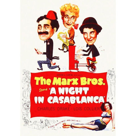 Marx Brothers - A Night in Casablanca 02 White Modern Wood Framed Art Print by Hollywood Photo Archive