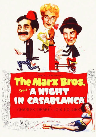 Marx Brothers - A Night in Casablanca 02 White Modern Wood Framed Art Print with Double Matting by Hollywood Photo Archive