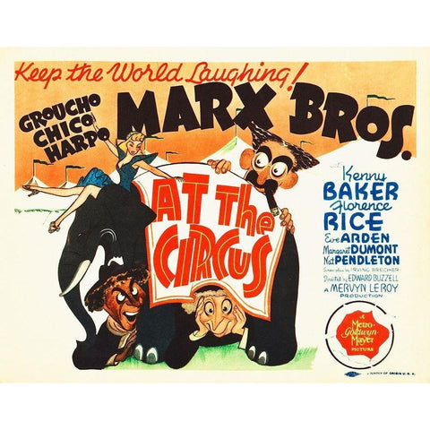 Marx Brothers - At the Circus 07 White Modern Wood Framed Art Print by Hollywood Photo Archive