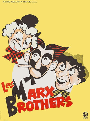 Marx Brothers - Cartoon - Stock Black Ornate Wood Framed Art Print with Double Matting by Hollywood Photo Archive