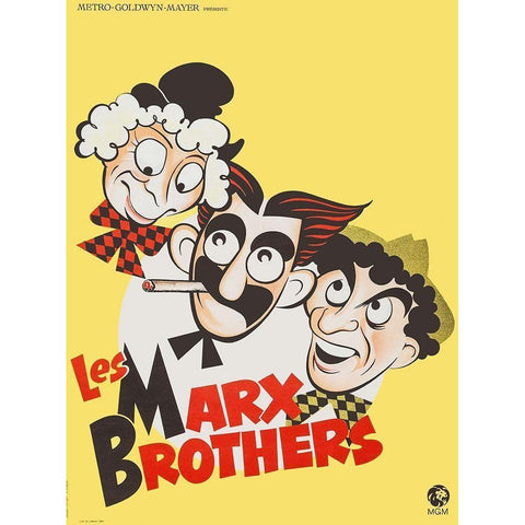 Marx Brothers - Cartoon - Stock Gold Ornate Wood Framed Art Print with Double Matting by Hollywood Photo Archive