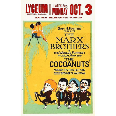 Marx Brothers - Cocoanuts 01 White Modern Wood Framed Art Print by Hollywood Photo Archive