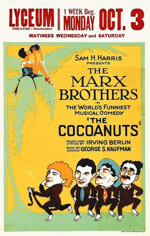 Marx Brothers - Cocoanuts 01 White Modern Wood Framed Art Print with Double Matting by Hollywood Photo Archive