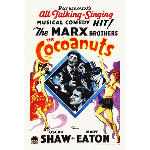 Marx Brothers - Cocoanuts 02 White Modern Wood Framed Art Print by Hollywood Photo Archive