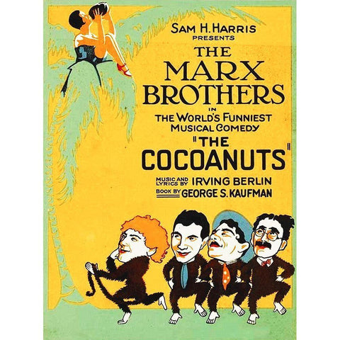 Marx Brothers - Cocoanuts 03 White Modern Wood Framed Art Print by Hollywood Photo Archive