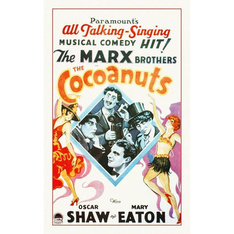 Marx Brothers - Cocoanuts 05 White Modern Wood Framed Art Print by Hollywood Photo Archive