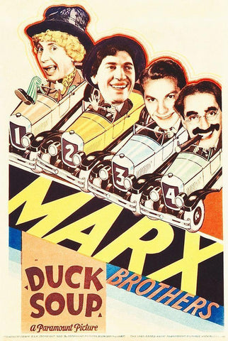 Marx Brothers - Duck Soup 01 Black Ornate Wood Framed Art Print with Double Matting by Hollywood Photo Archive