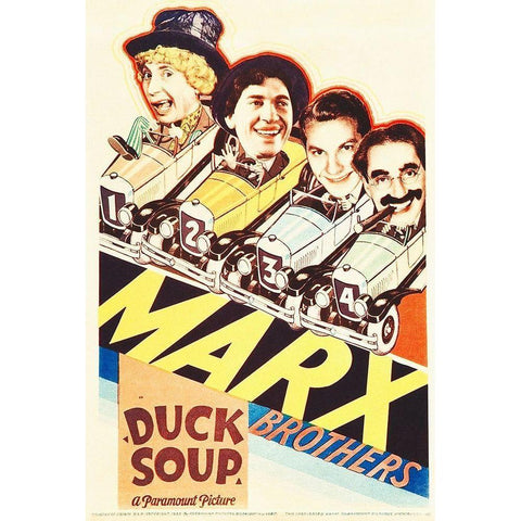 Marx Brothers - Duck Soup 01 White Modern Wood Framed Art Print by Hollywood Photo Archive