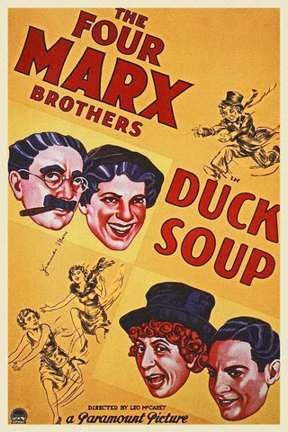 Marx Brothers - Duck Soup 02 White Modern Wood Framed Art Print with Double Matting by Hollywood Photo Archive