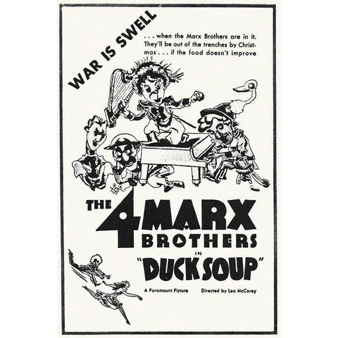 Marx Brothers - Duck Soup 03 White Modern Wood Framed Art Print by Hollywood Photo Archive