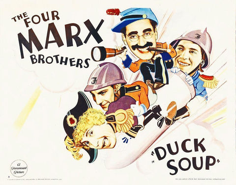 Marx Brothers - Duck Soup 04 Black Ornate Wood Framed Art Print with Double Matting by Hollywood Photo Archive