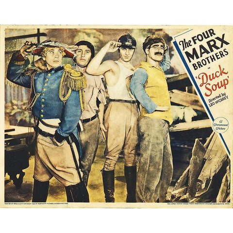 Marx Brothers - Duck Soup 09 White Modern Wood Framed Art Print by Hollywood Photo Archive