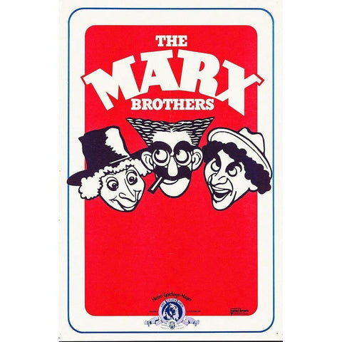 Marx Brothers - French - Cartoon - Stock White Modern Wood Framed Art Print by Hollywood Photo Archive