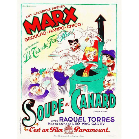 Marx Brothers - French - Duck Soup 01 Gold Ornate Wood Framed Art Print with Double Matting by Hollywood Photo Archive