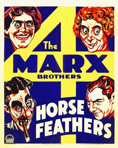 Marx Brothers - Horse Feathers 03 Black Ornate Wood Framed Art Print with Double Matting by Hollywood Photo Archive