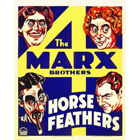 Marx Brothers - Horse Feathers 03 White Modern Wood Framed Art Print by Hollywood Photo Archive