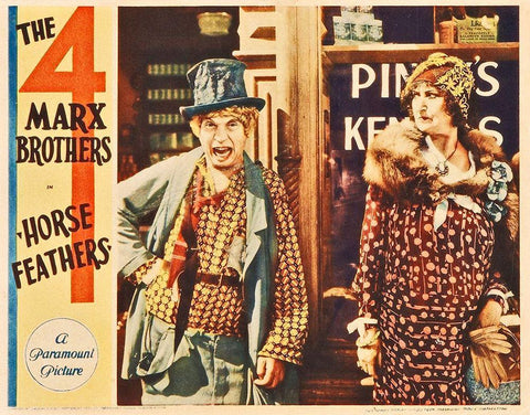 Marx Brothers - Horse Feathers 04 Black Ornate Wood Framed Art Print with Double Matting by Hollywood Photo Archive