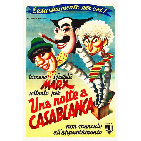 Marx Brothers - Italian - A Night in Casablanca 02 White Modern Wood Framed Art Print by Hollywood Photo Archive