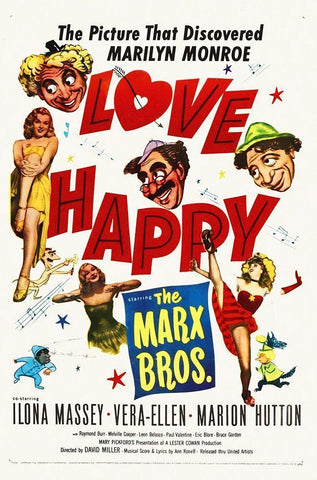 Marx Brothers - Love Happy 01 Black Ornate Wood Framed Art Print with Double Matting by Hollywood Photo Archive