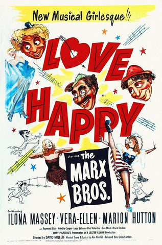 Marx Brothers - Love Happy 03 Black Ornate Wood Framed Art Print with Double Matting by Hollywood Photo Archive