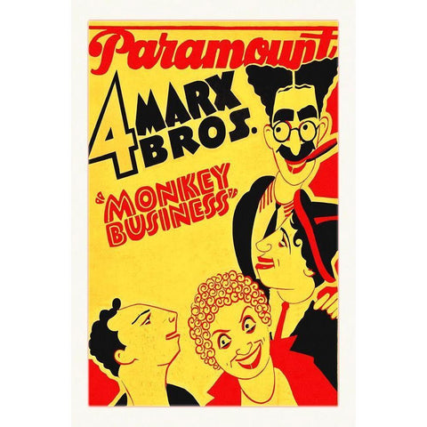 Marx Brothers - Monkey Business 01 White Modern Wood Framed Art Print by Hollywood Photo Archive