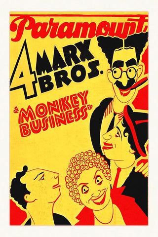 Marx Brothers - Monkey Business 01 Black Ornate Wood Framed Art Print with Double Matting by Hollywood Photo Archive