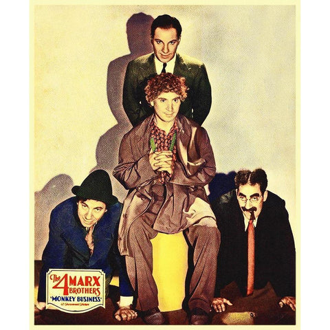 Marx Brothers - Monkey Business 02 Black Modern Wood Framed Art Print with Double Matting by Hollywood Photo Archive