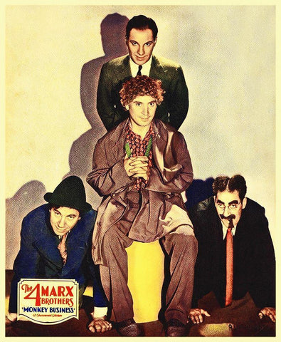 Marx Brothers - Monkey Business 02 Black Ornate Wood Framed Art Print with Double Matting by Hollywood Photo Archive